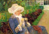 Lydia Crocheting in the Garden at Marly